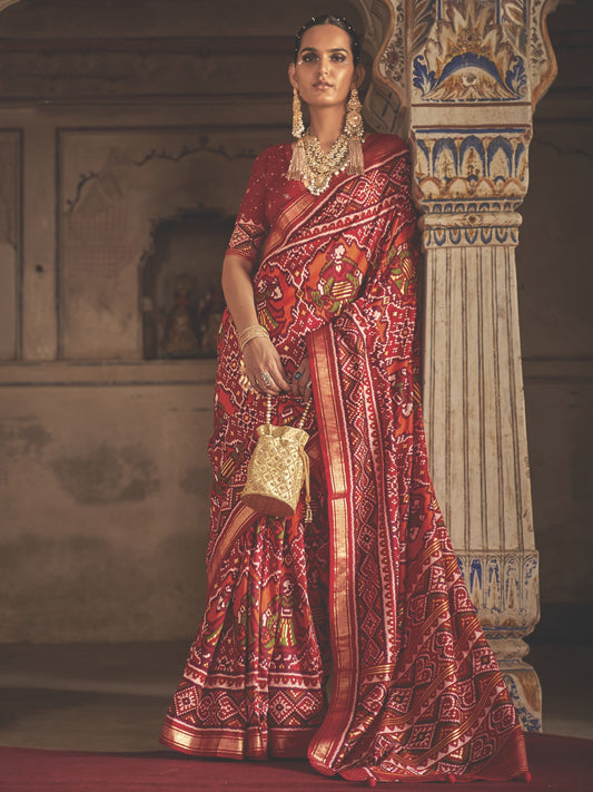 Penn Red Patola Saree