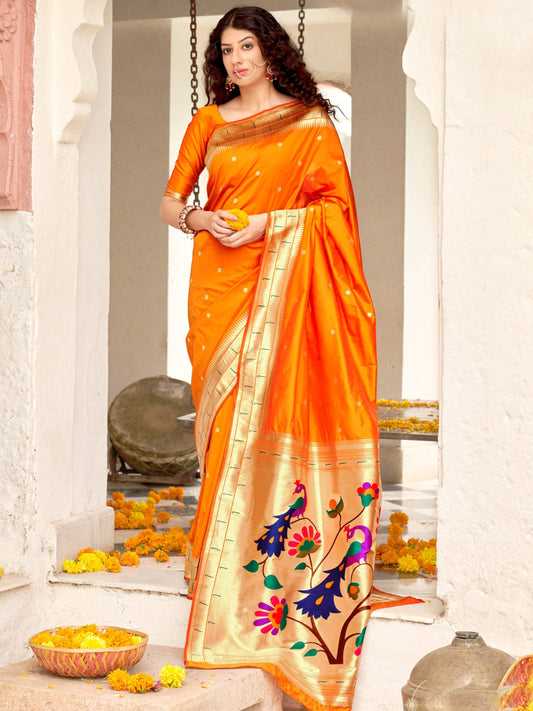 Honey Yellow Paithani Saree