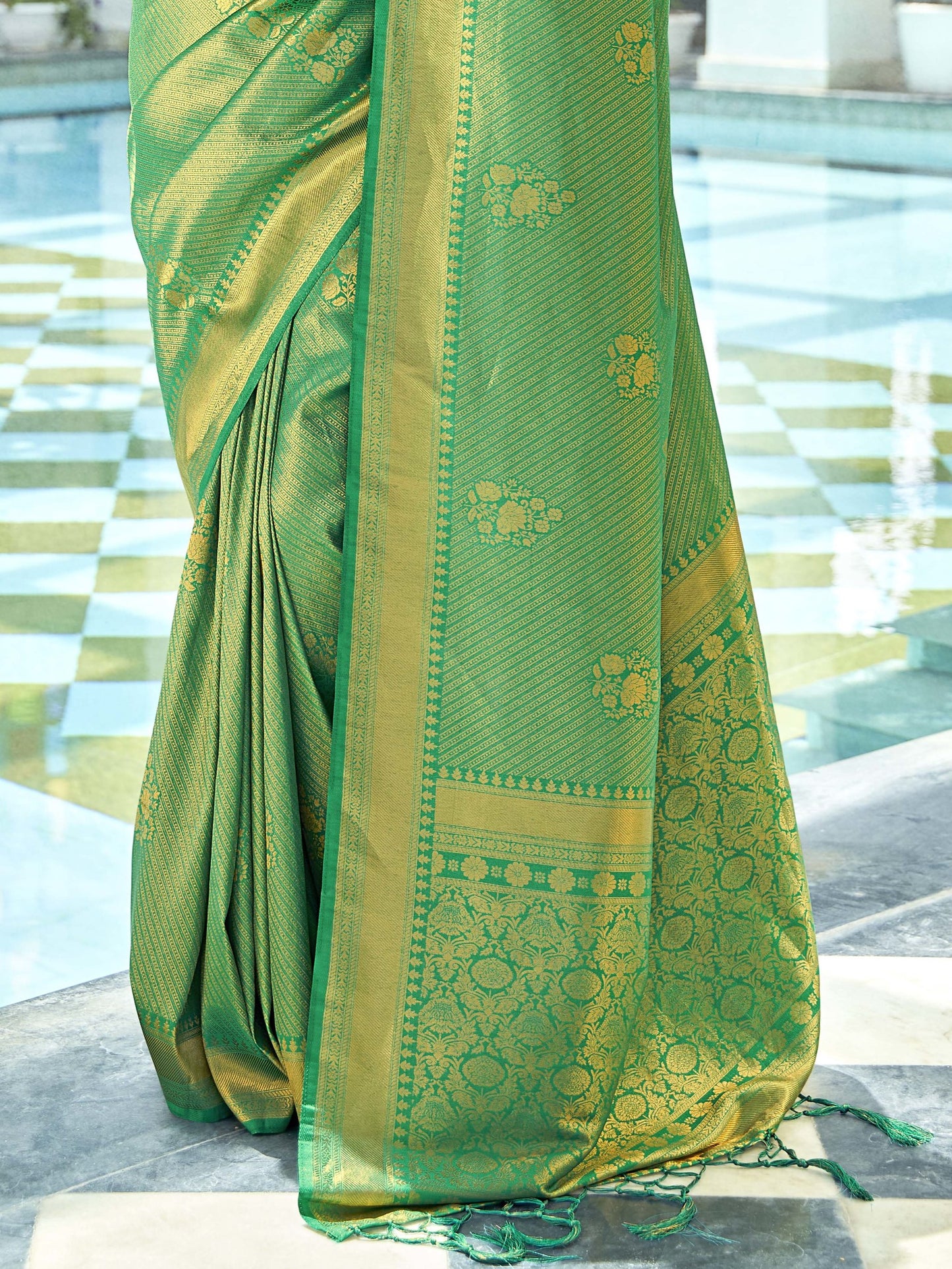 Jade Green Kanjivaram Saree
