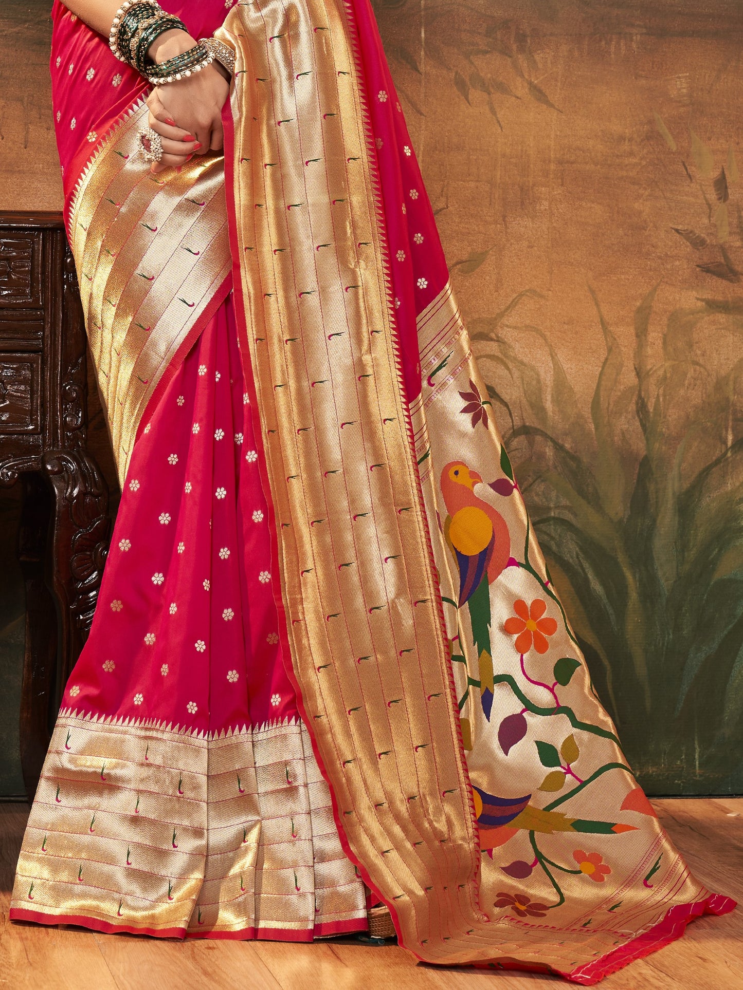 Bridal Pink Paithani Saree