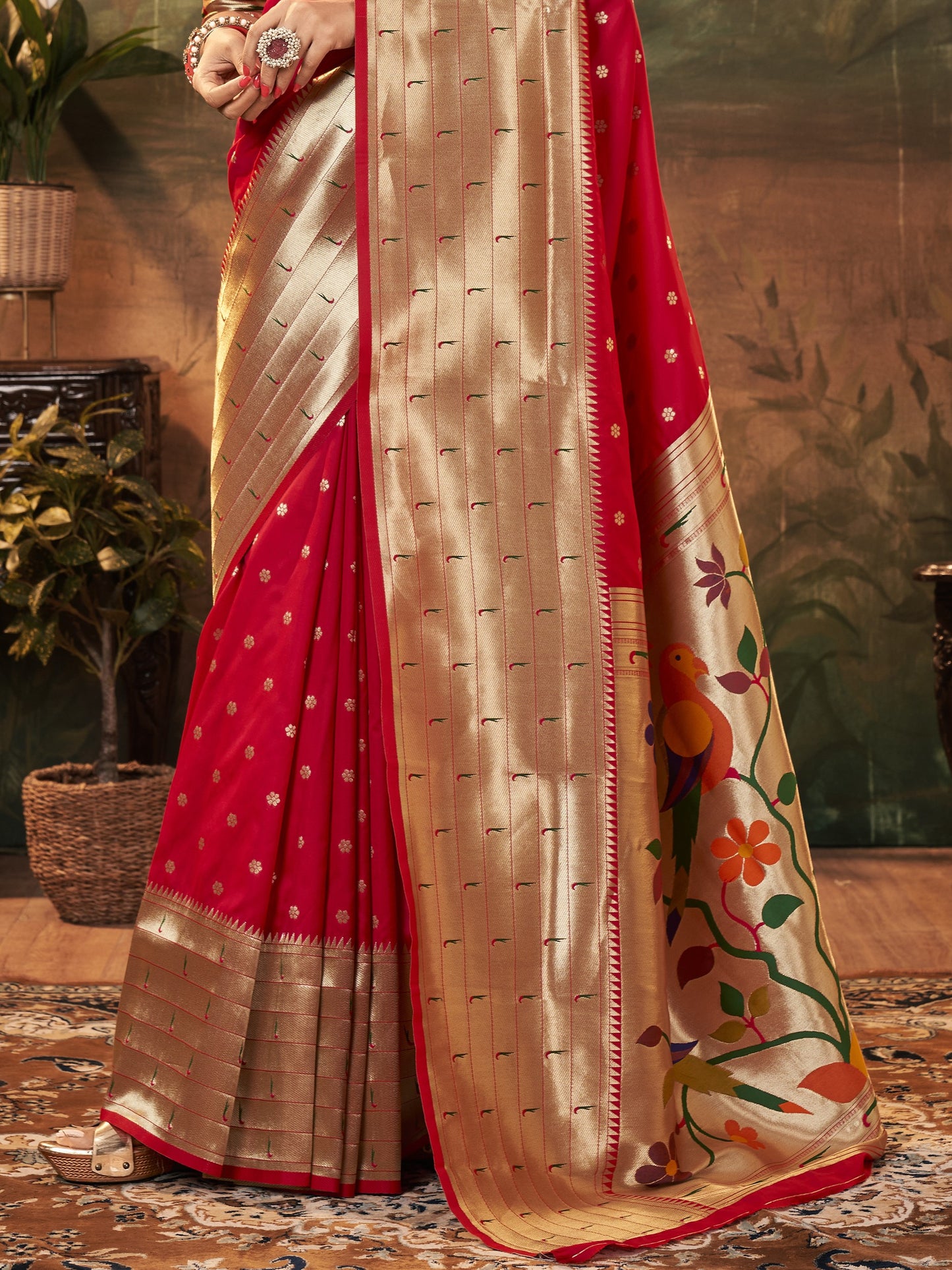 Crimson Red Paithani Saree