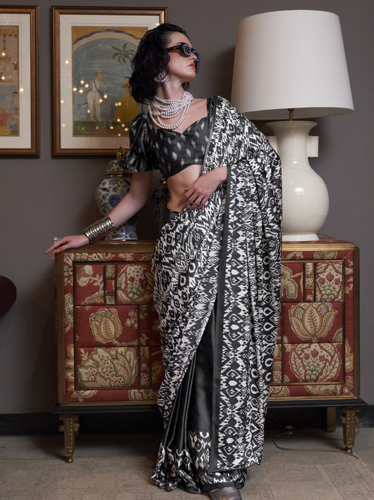 jed black patola saree