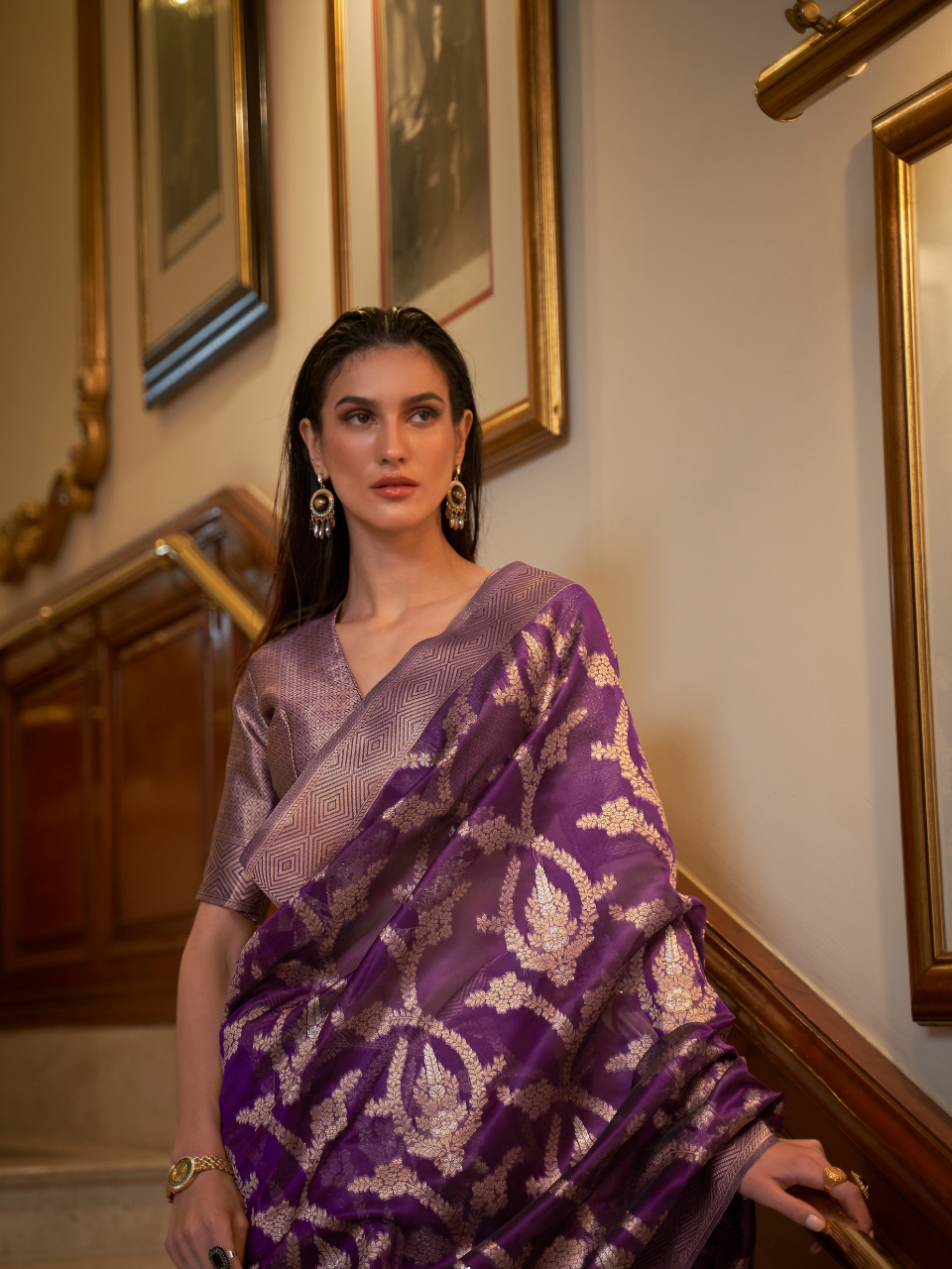 organza saree new pattern