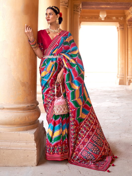Multicolor Patola Silk Saree