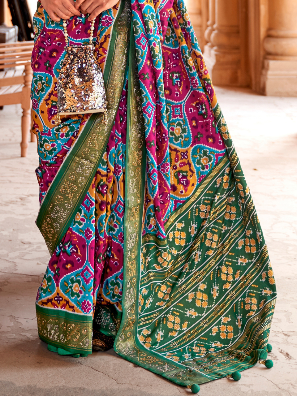 Multicolor Patola Silk Saree