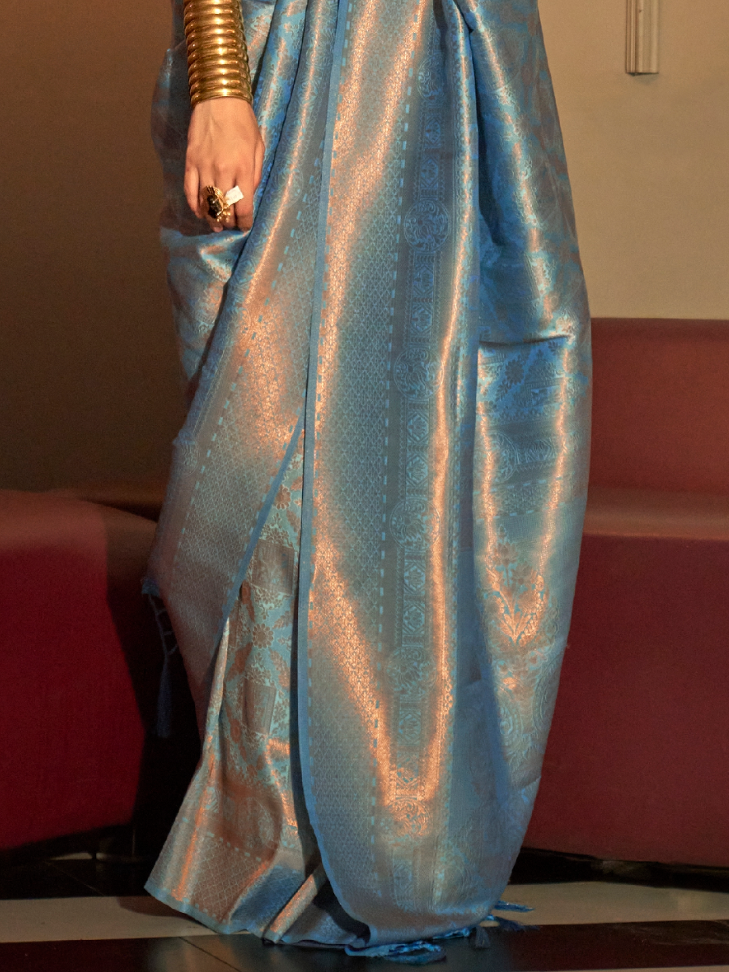 Classic Blue Woven Kanjivaram Silk Saree