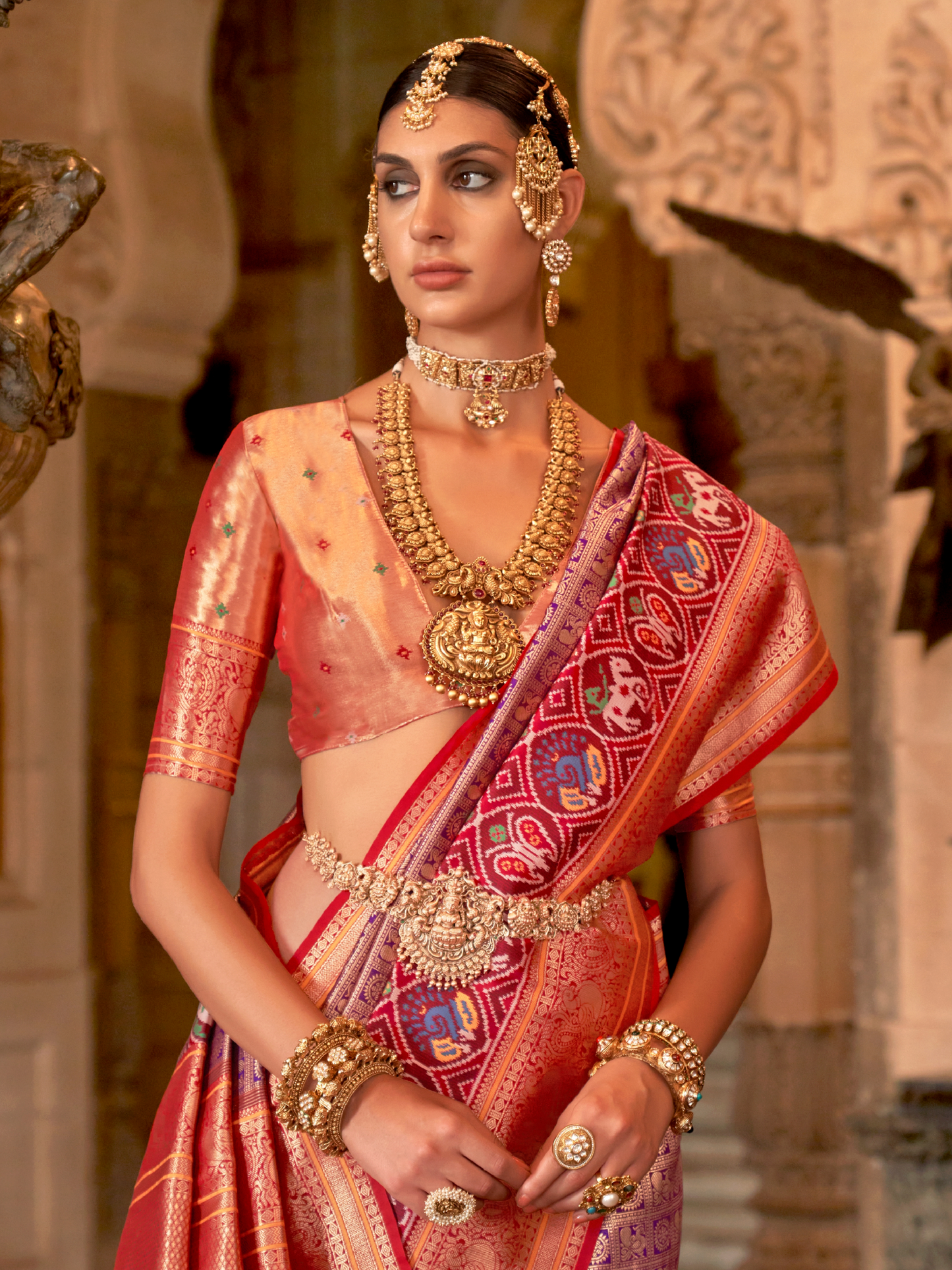 Royal Purple Woven Kanjivaram Patola Silk Saree