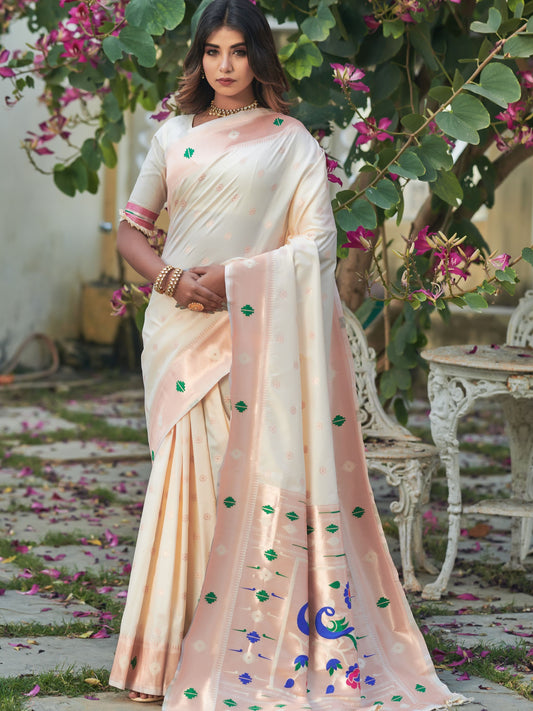 Off White Paithani Saree
