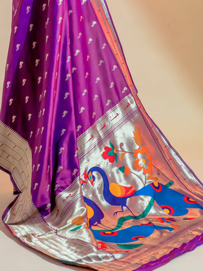 Orchid Magenta Paithani Saree