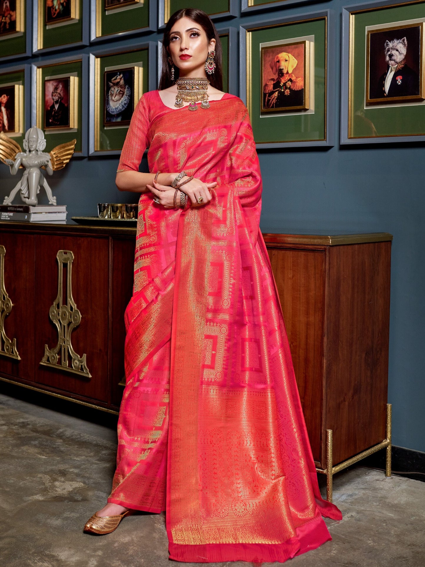 Blush Pink Kanjivaram Saree
