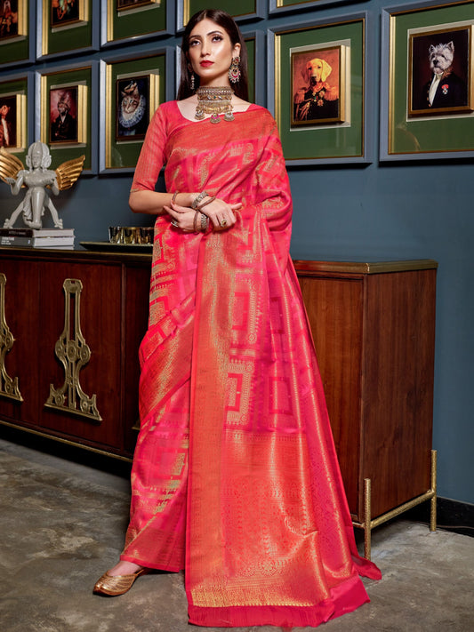 Blush Pink Kanjivaram Saree