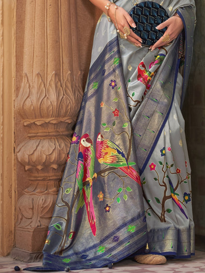 Frost Blue Paithani Saree