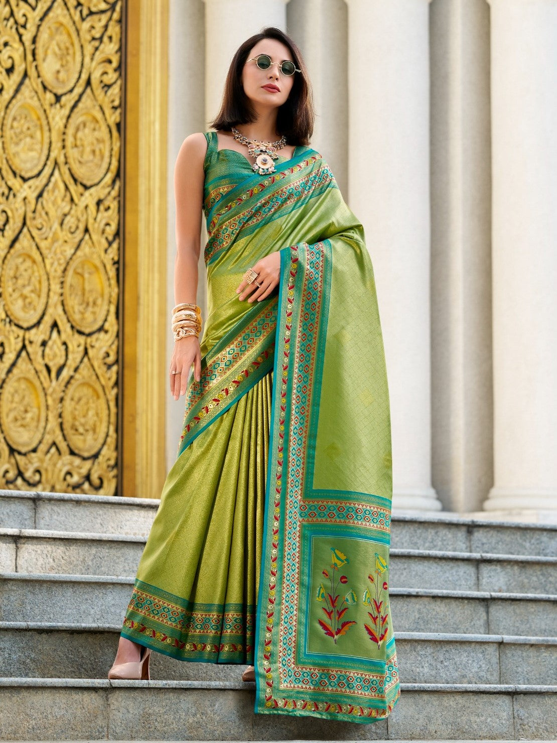 green saree online