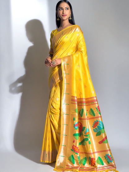 Cadmium Yellow Paithani Saree