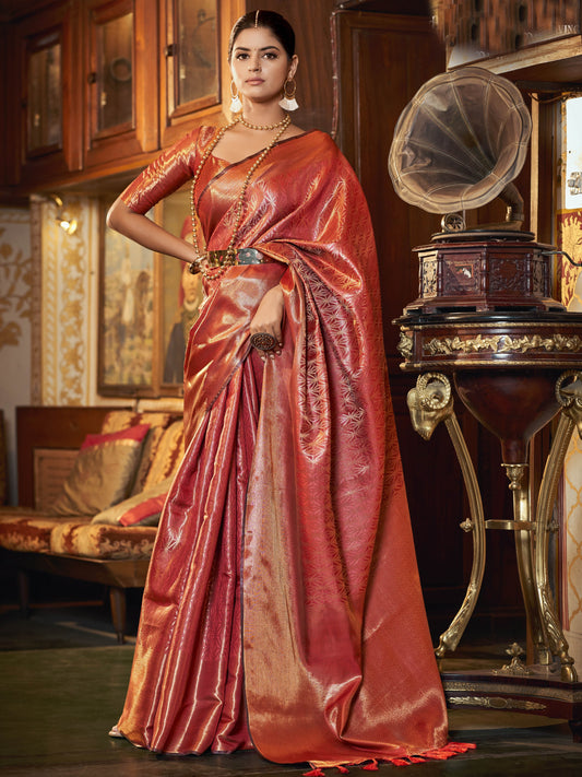 Imperial Red Kanjivaram Saree