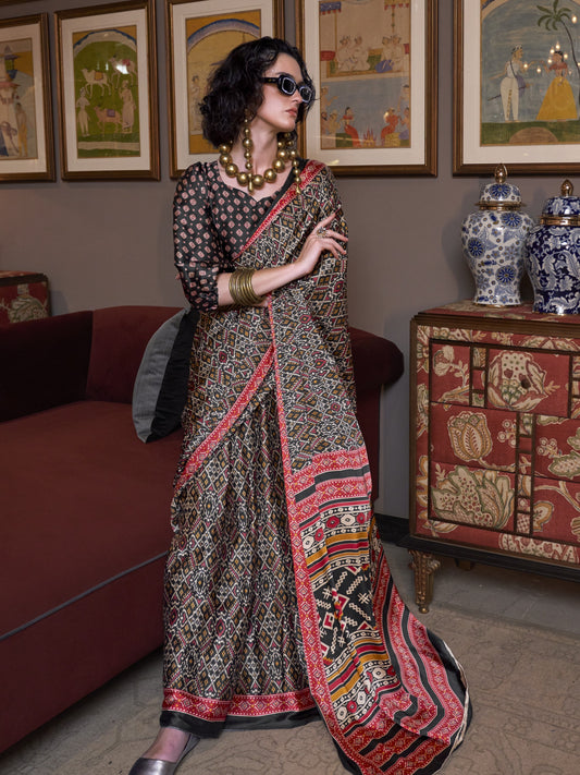 black saree for freshers party