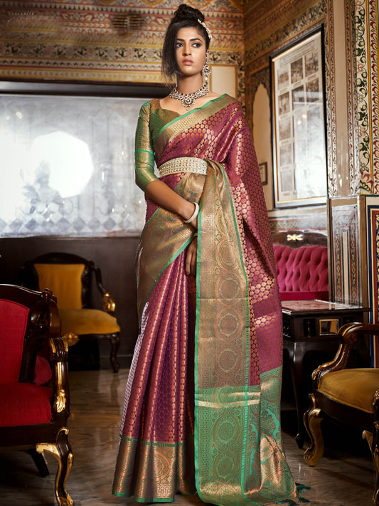 Umber Brown Kanjivaram Saree