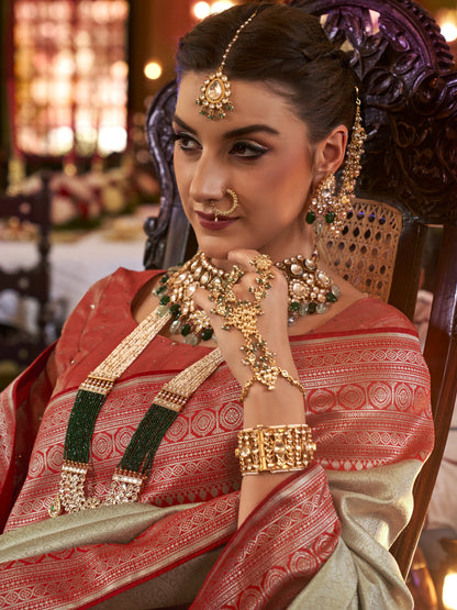Ivory White Kanjivaram Saree
