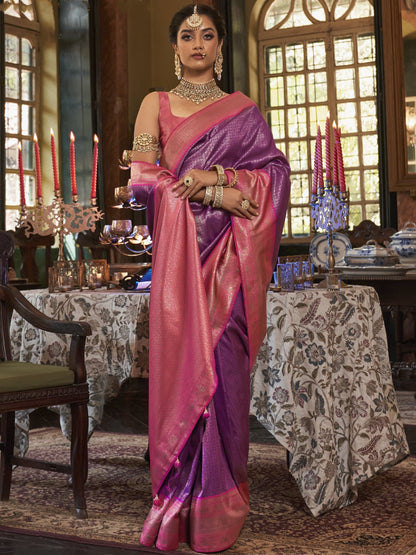 Luxury Purple Kanjivaram Saree