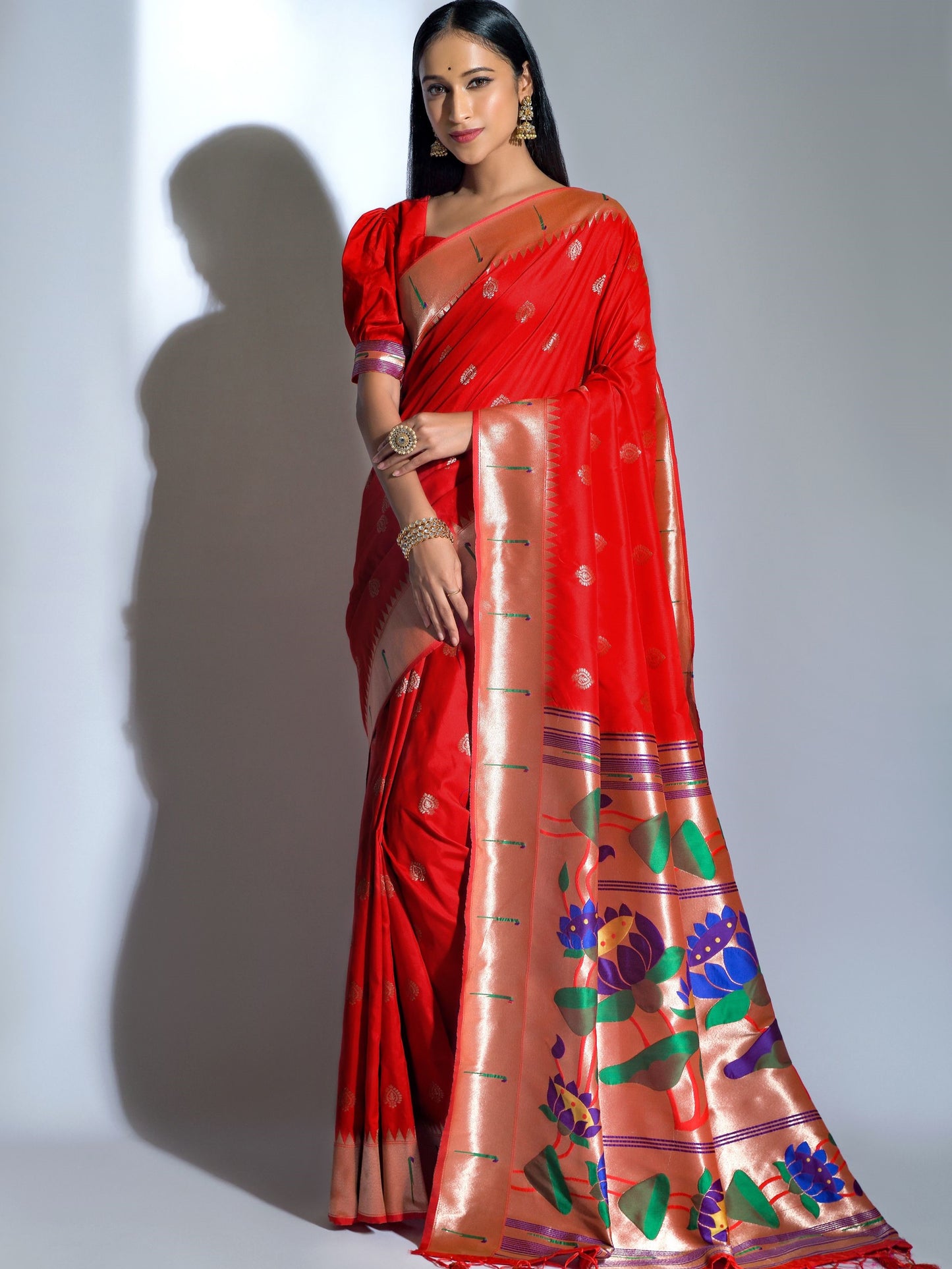 Bridal Red Paithani Saree