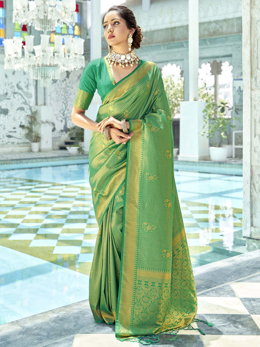 Jade Green Kanjivaram Saree