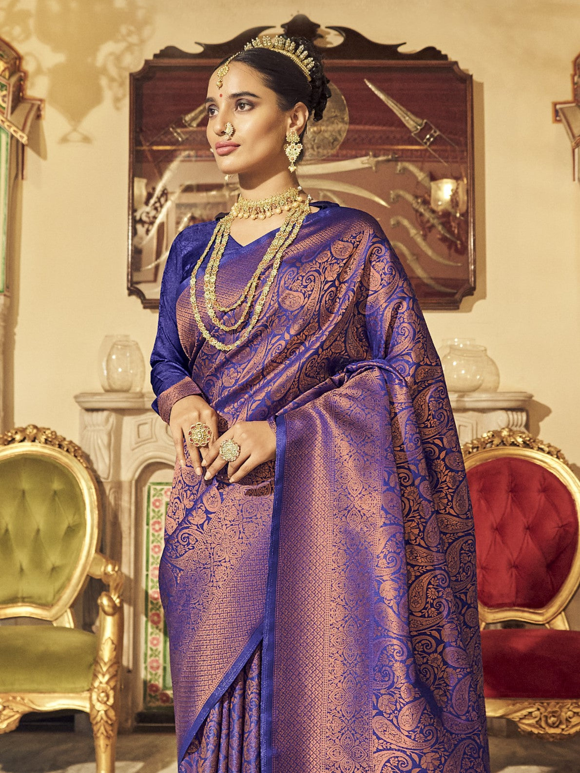 Royal Blue Kanjivaram Saree