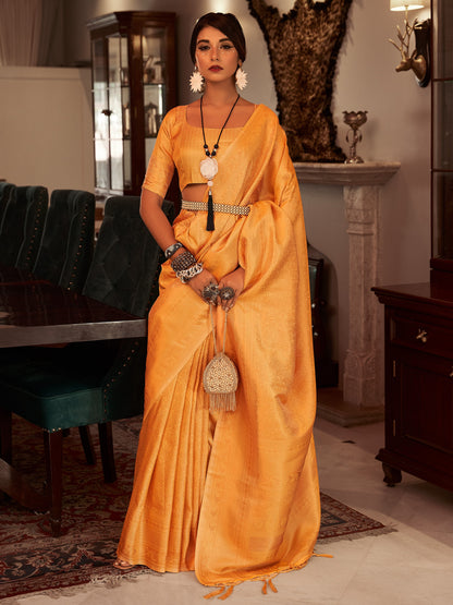 Classic Yellow Woven Kanjivaram Saree