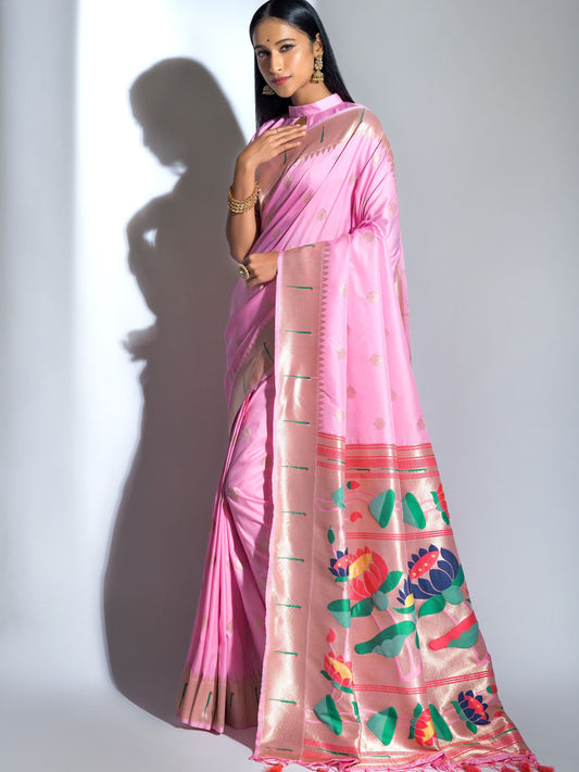 Light Pink Paithani Saree