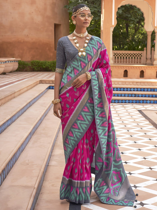 Mexican Pink Patola Saree