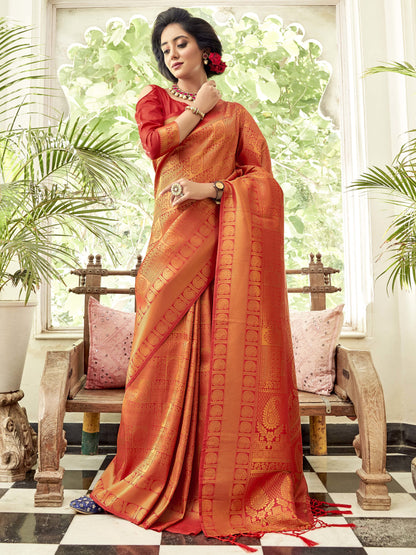 Bridal Red Kanjivaram Saree