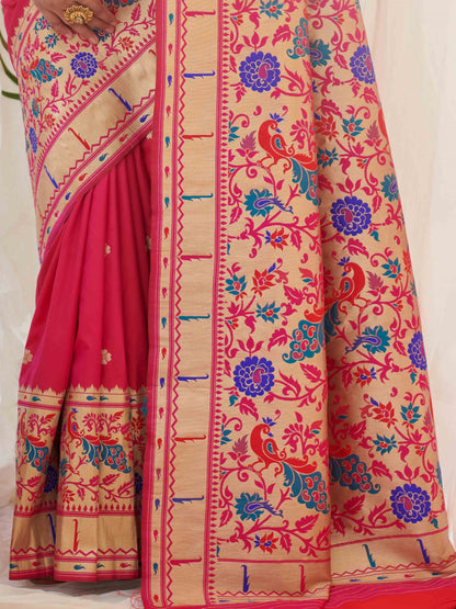 Deep Pink Paithani Saree