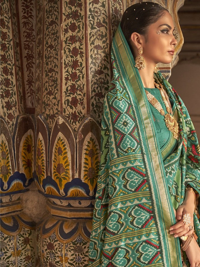 Mint Green Patola Saree