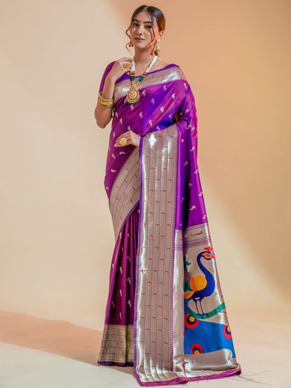 Orchid Magenta Paithani Saree
