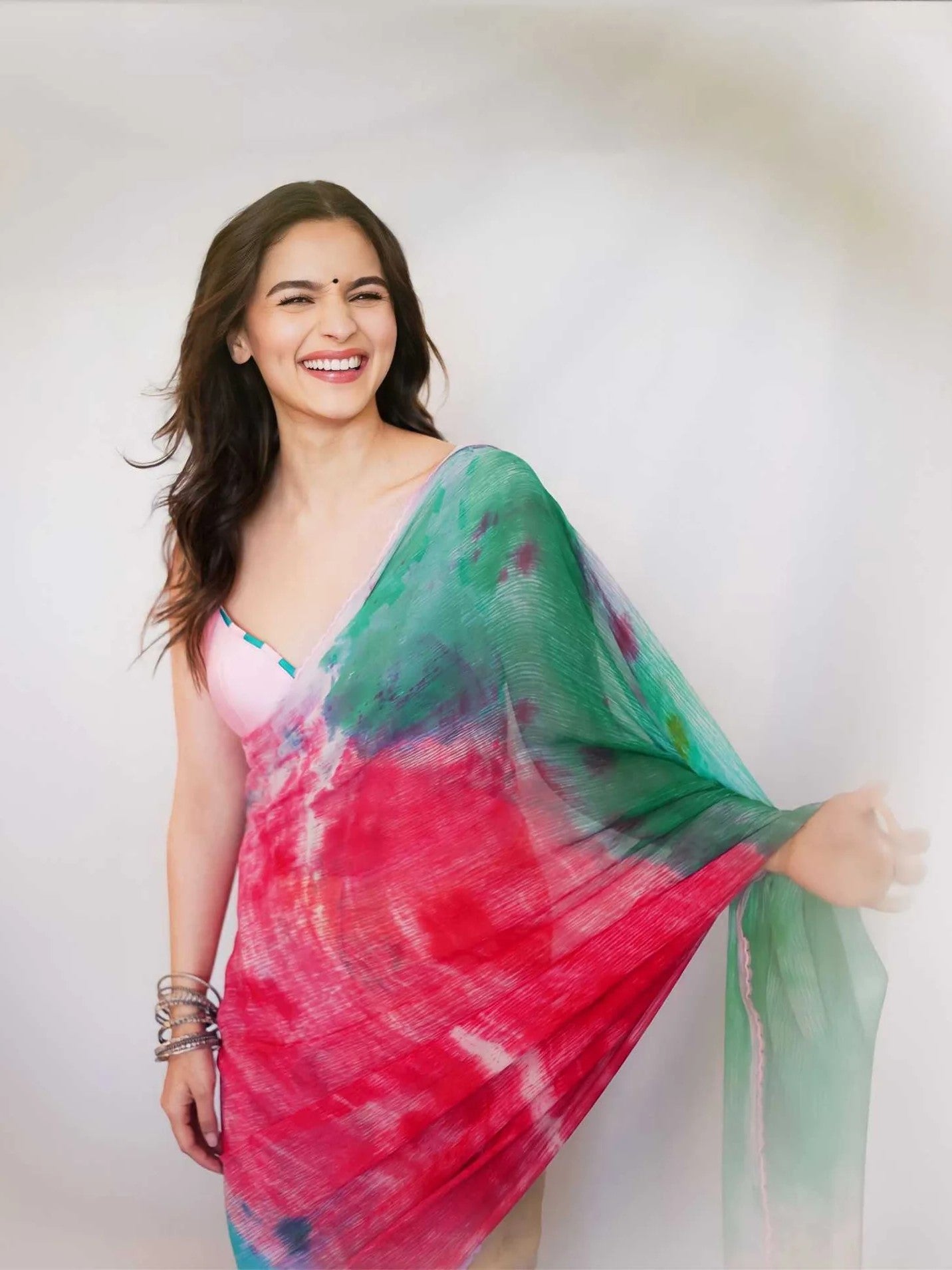 Alia Bhatt Multicolor Georgette Saree