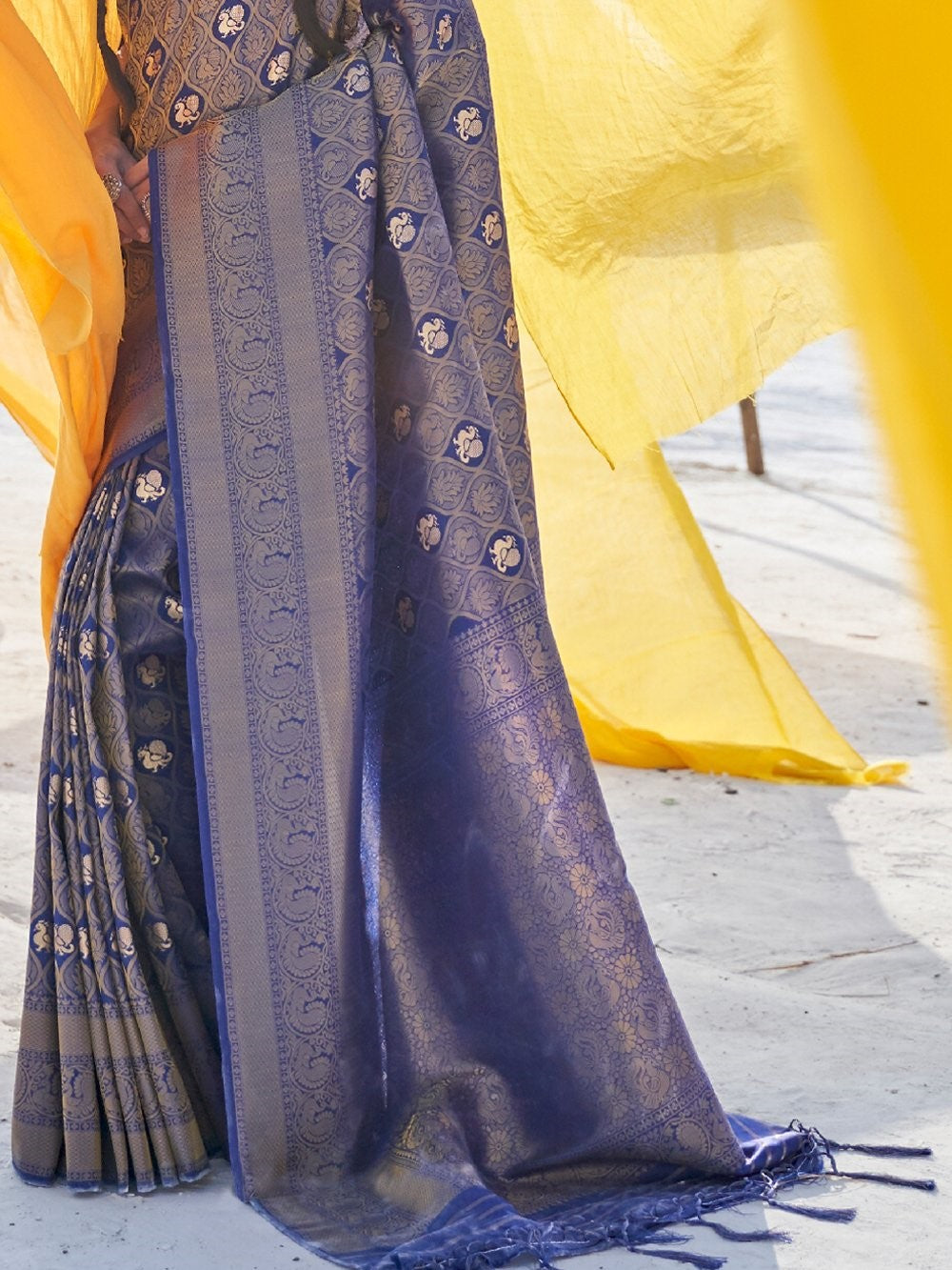 Penn Blue Kanjivaram Saree