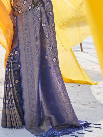 Penn Blue Kanjivaram Saree