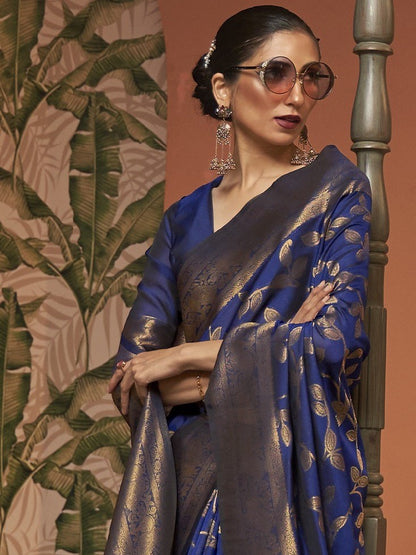 Phthalo Blue Woven Banarasi Saree