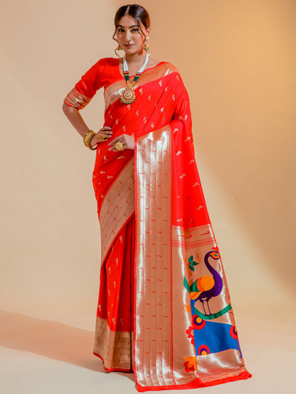 Bridal Red Paithani Saree