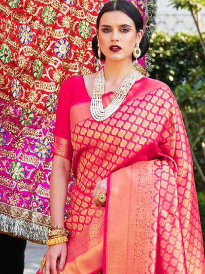 Fresh Pink Kanjivaram Saree