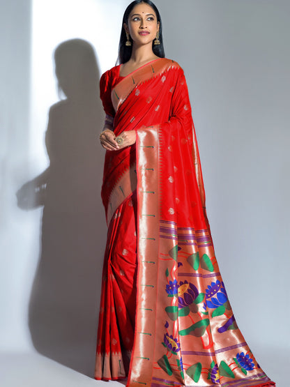 Bridal Red Paithani Saree