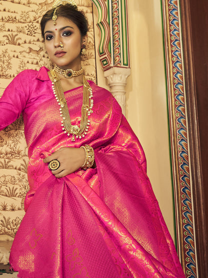 Sweet Pink Kanjivaram Saree