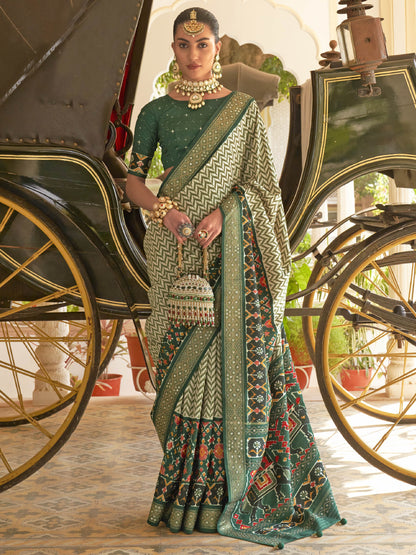 Buy green patola sarees online