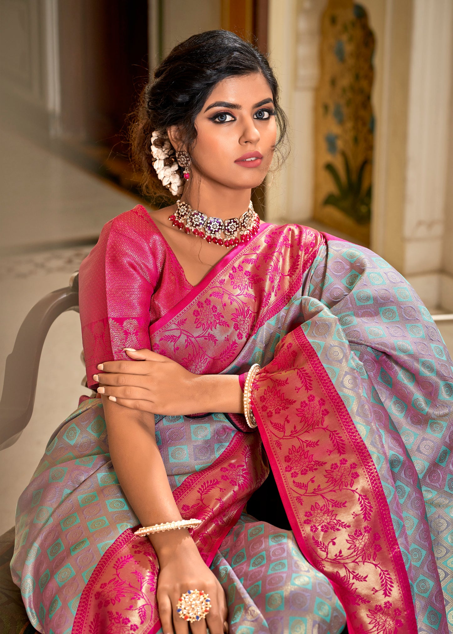 Orchid Pink Kanjivaram Saree