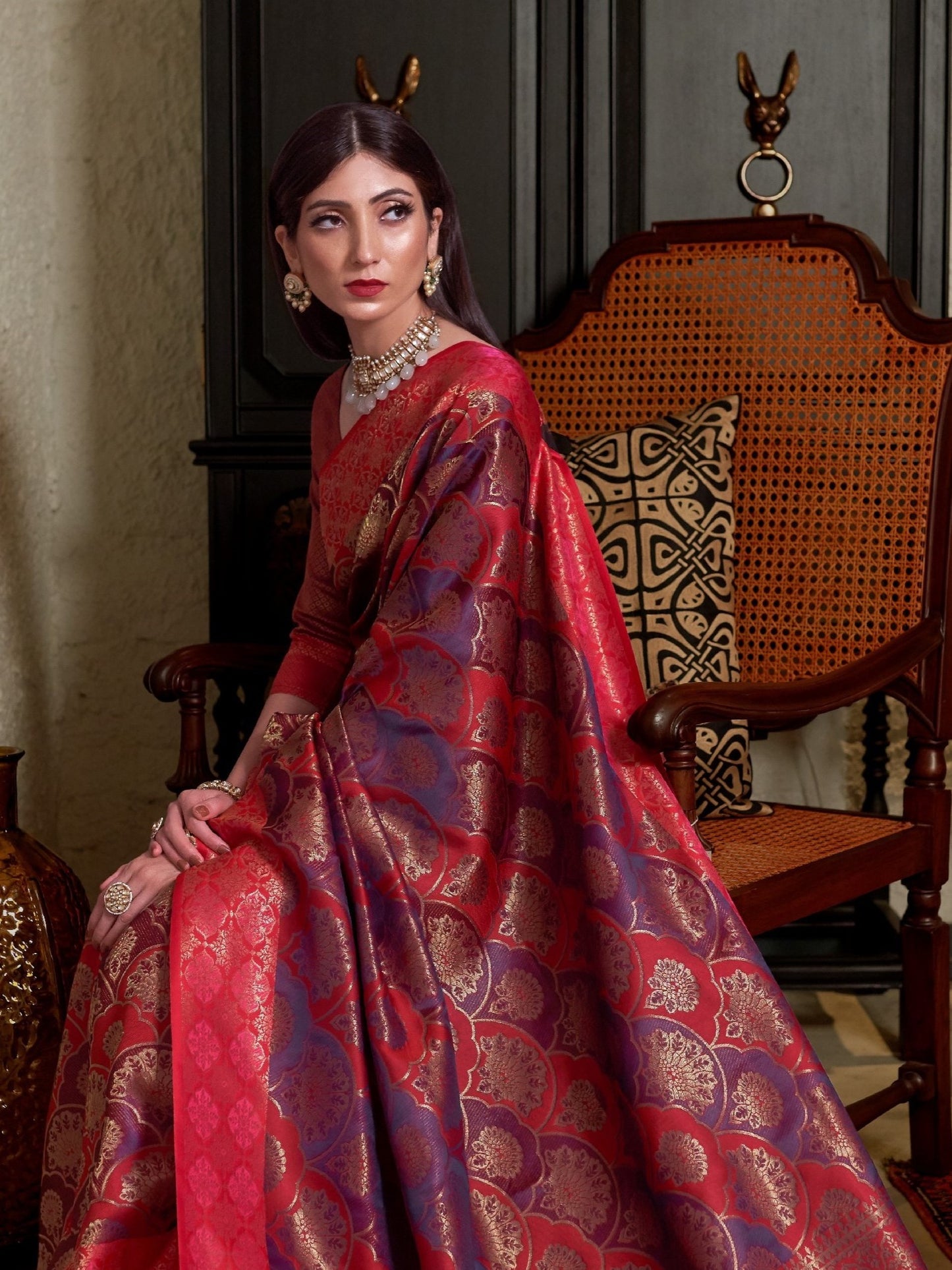 Amaranth Purple Kanjivaram Saree