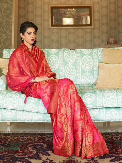 Cerise Magenta Kanjivaram Saree