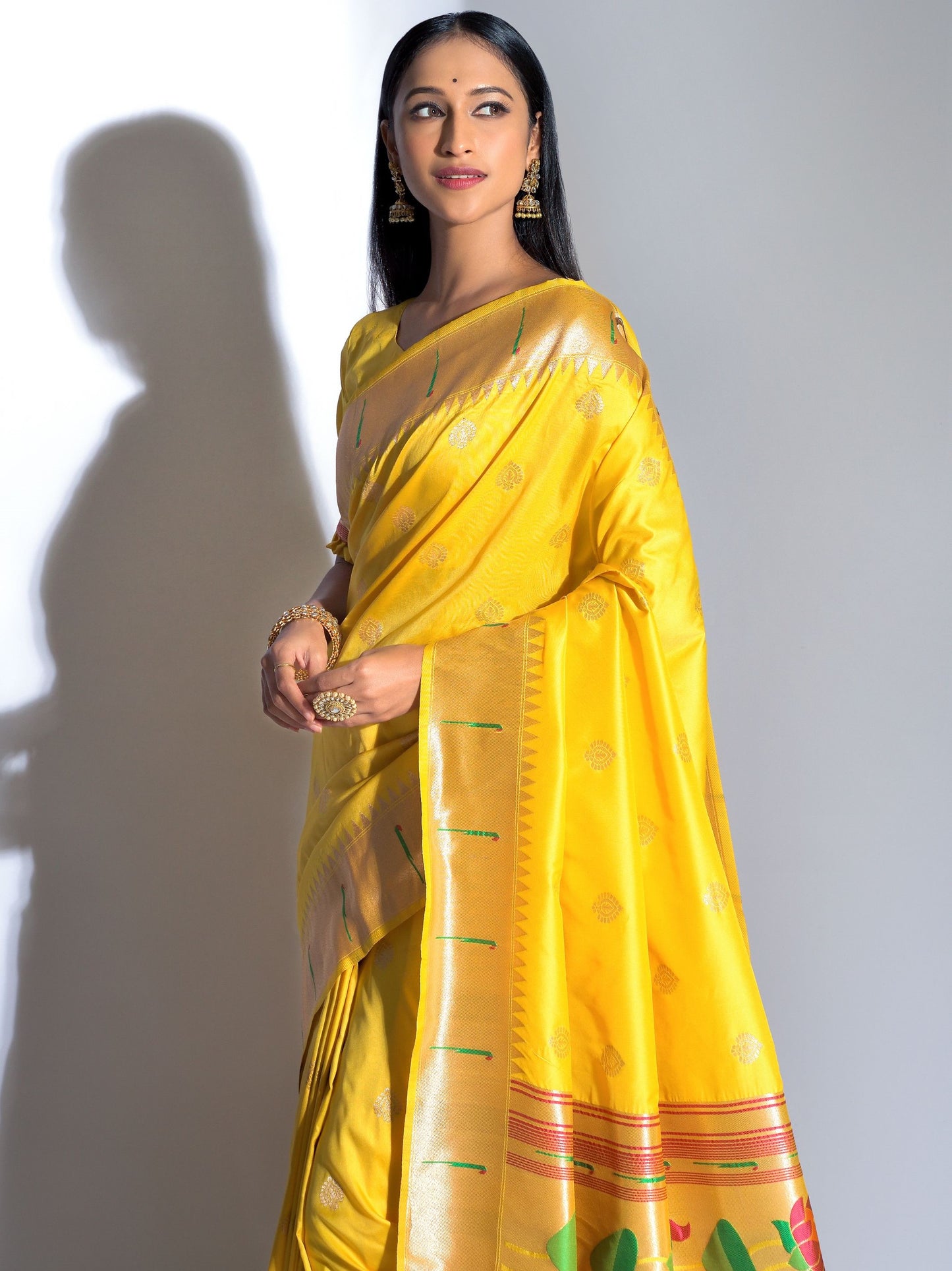 Cadmium Yellow Paithani Saree