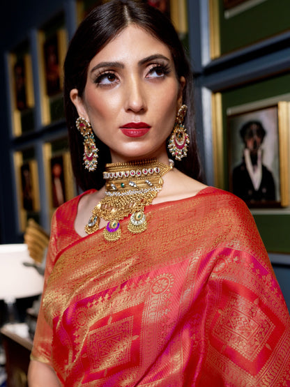 Blush Pink Kanjivaram Saree