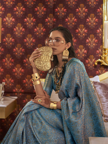 Cobalt Blue Kanjivaram Saree