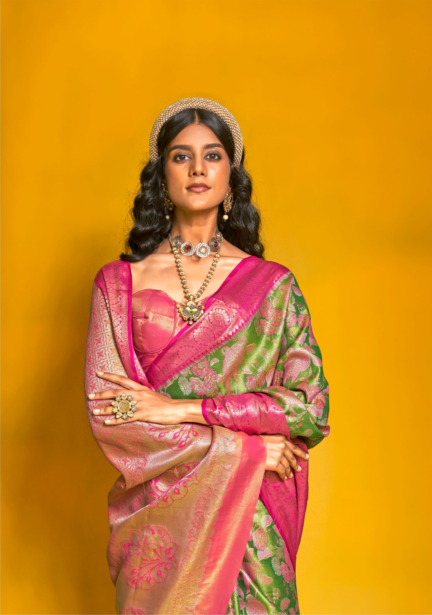 green saree