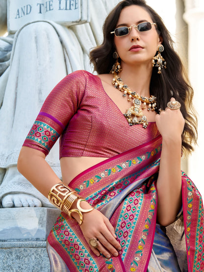 Festive Blue Banarasi Tissue Silk Saree